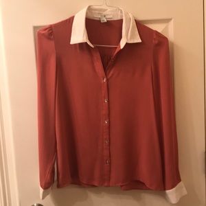 Dark peach button up blouse